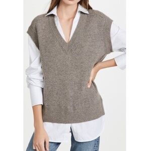 Brochu Walker Nye Cashmere/Wool Looker Layered Sweater Vest Small